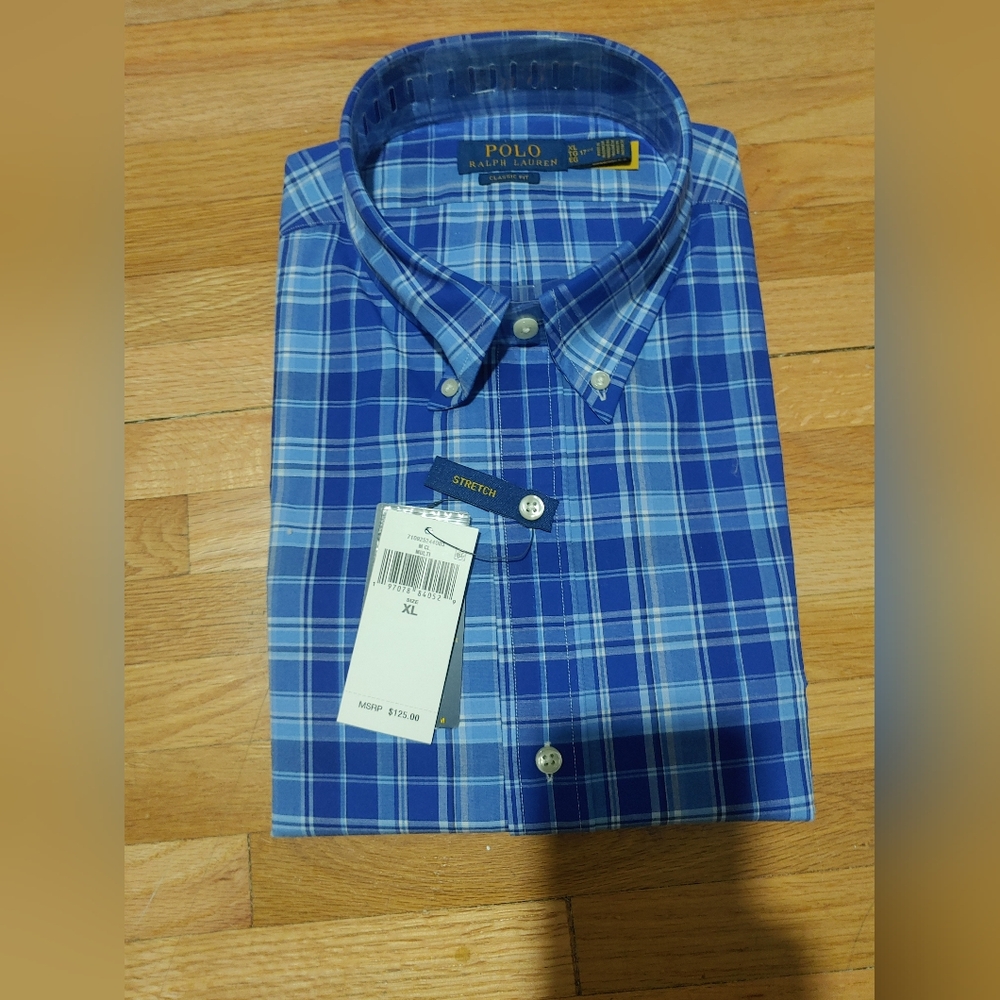 Polo by Ralph Lauren Men's Blue Plaid Shirt / Nwt / XL Classic Fit